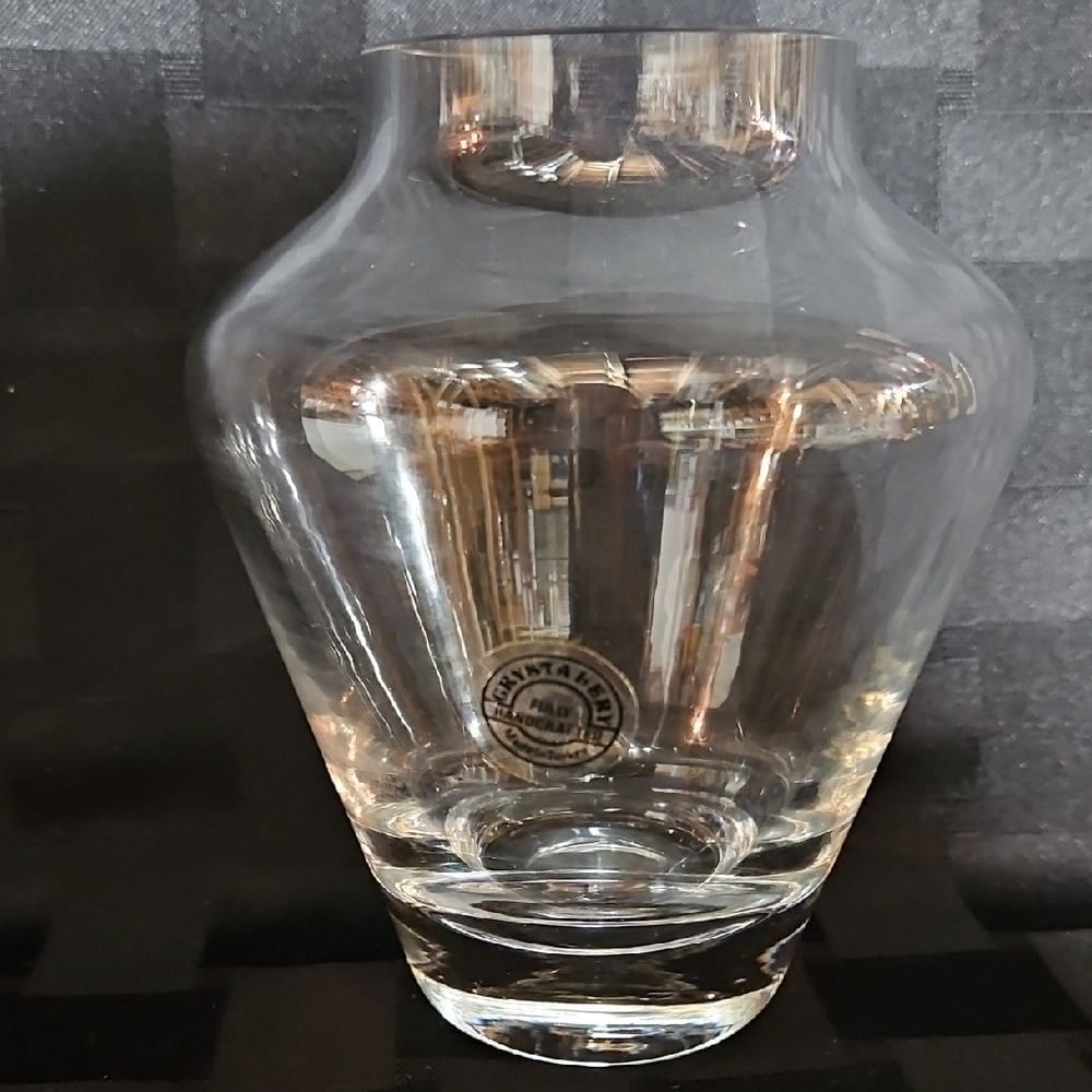 Vintage Cristalery Glass Vase | Handcrafted Clear Crystal Bud Vase